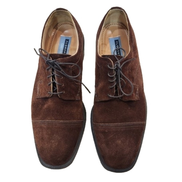 Florsheim Andrew Suede Cap Toe Oxford Shoes - Chestnut Brown - Men\'s Size 10 D
